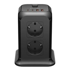 Blitzwolf BW-PC3 Power charger with 8 AC outlets, 2x USB, 2x USB-C (black) цена и информация | Зарядные устройства для телефонов | pigu.lt