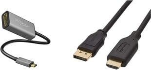 Cable Direct - USB C на DisplayPort DP -адаптер - 0,15 млн. - (разрешения до 4K/60 Гц, USB C 3.1 и Thunderbolt 3) и основы Amazon Соединение кабеля, дисплей на HDMI, 1,8 м. цена и информация | Адаптеры, USB-разветвители | pigu.lt