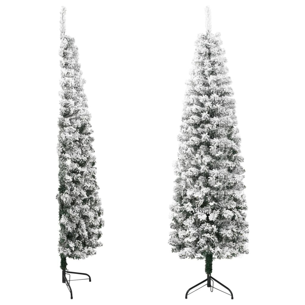 Siaura dirbtinė Kalėdų eglutė, 150cm, padengta sniegu kaina ir informacija | Eglutės, vainikai, stovai | pigu.lt