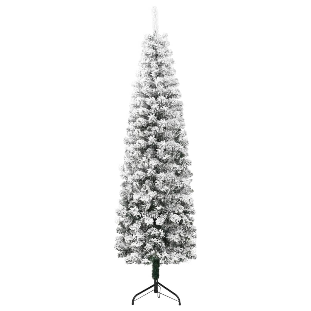 Siaura dirbtinė Kalėdų eglutė, 150cm, padengta sniegu kaina ir informacija | Eglutės, vainikai, stovai | pigu.lt