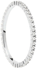 PDPAOLA Минималистское серебряное кольцо с блестящими цирконами White Essential Silver AN02-347 цена и информация | Кольцо | pigu.lt