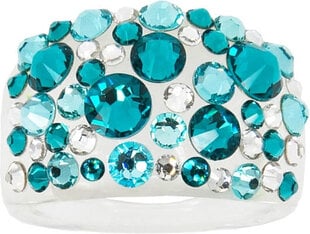 Levien Сверкающее кольцо с кристаллами Bubble Blue Zircon цена и информация | Кольца | pigu.lt