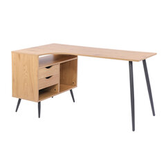 Desk GEORGIA 145x80xH75cm, melamine with oak decor цена и информация | Компьютерные, письменные столы | pigu.lt