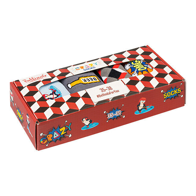 Vyriškos kojinės Crazy Socks Box BE481044-004 FW21 цена и информация | Vyriškos kojinės | pigu.lt