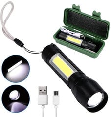 Тактический светодиодный фонарь 600 лм 400 м ZOOM COB XML T6 USB 5W цена и информация | Фонарики, прожекторы | pigu.lt