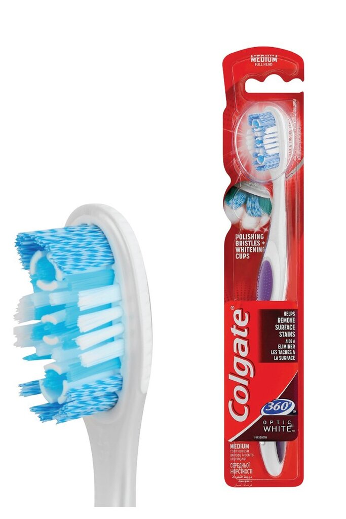 Dantų šepetėlis Colgate Optic White 360° Toothbrush, 1 vnt. цена и информация | Dantų šepetėliai, pastos | pigu.lt