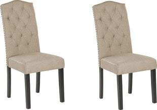 2-ių kėdžių komplektas Beliani Shirley, smėlio spalvos kaina ir informacija | Virtuvės ir valgomojo kėdės | pigu.lt