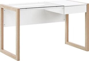 Rašomasis stalas Beliani Jenks, baltas/rudas kaina ir informacija | Kompiuteriniai, rašomieji stalai | pigu.lt