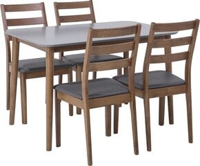 5-частный обеденный комплект Beliani Modesto, серый/коричневый цена и информация | Комплекты мебели для столовой | pigu.lt
