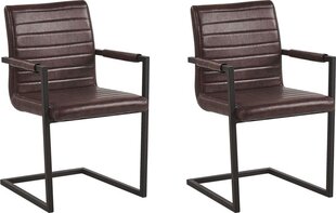 2-ių kėdžių komplektas Beliani Buford, rudas/juodas kaina ir informacija | Virtuvės ir valgomojo kėdės | pigu.lt
