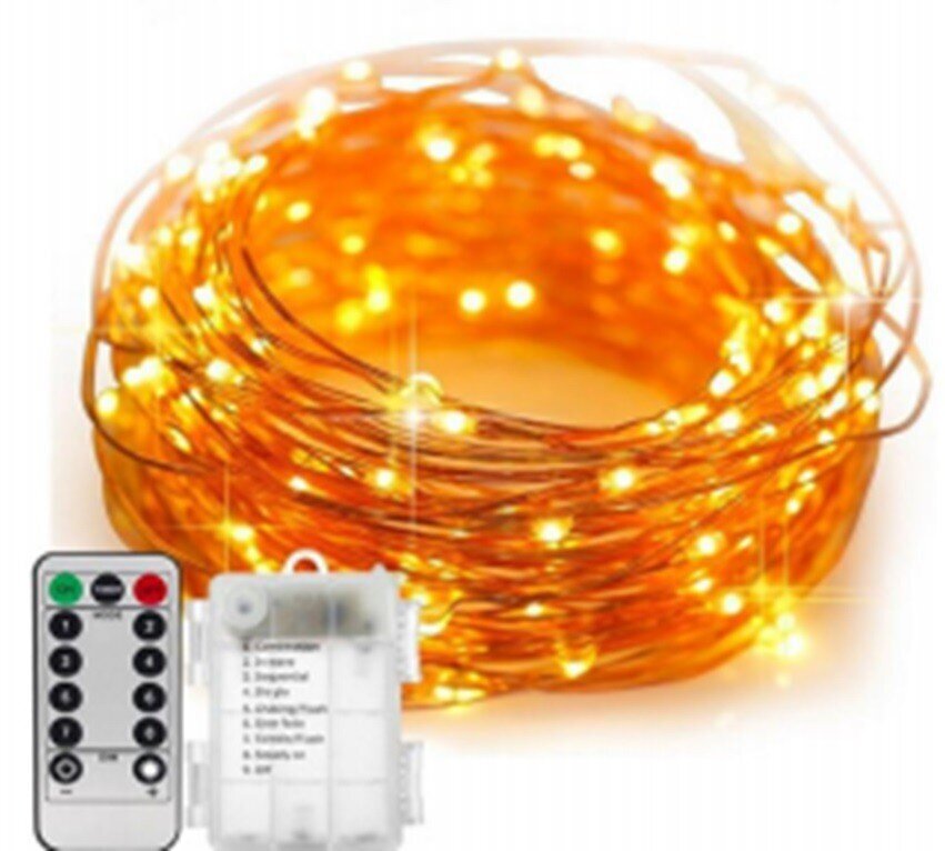 LED girlianda 10 m 100LED su nuotolinio valdymo pulteliu цена и информация | Girliandos | pigu.lt