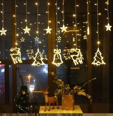 Новогодняя занавеска со светодиодными лампами 2,5м цена и информация | Гирлянды | pigu.lt