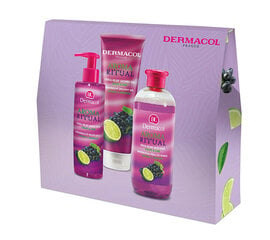 Dovanų rinkinys Dermacol Aroma Ritual Grapes with Lime: dušo želė 250 ml + rankų muilas 250 ml + vonios putos 500 ml kaina ir informacija | Dušo želė, aliejai | pigu.lt