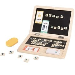 TOOKY TOY Деревянный ноутбук Пазл Монтессори Учимся писать буквы Доска для сухого стирания 58 эл. цена и информация | Развивающие игрушки | pigu.lt