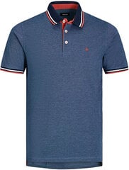 Мужская рубашка-поло Slim Fit JJEPAULOS 12143859 Denim Blue цена и информация | Мужские футболки | pigu.lt