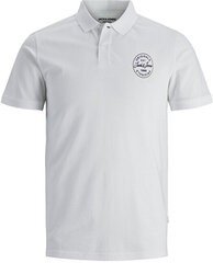 Polo marškinėliai vyrams Jack&Jones Plus 12205278, balti kaina ir informacija | Vyriški marškinėliai | pigu.lt