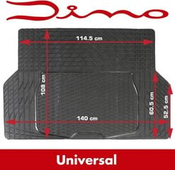 DINO 130026 Trunk Mat 140 x 108 см универсальный резиновый мат против SLIP MAT Universal Shroege цена и информация | Модельные коврики в багажник | pigu.lt