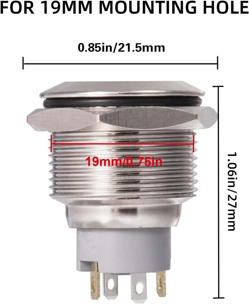 Metalinis užrakto slėgio jungiklis Thlevel 6 x DC 12 V/24 V 4 kaina ir informacija | Auto reikmenys | pigu.lt