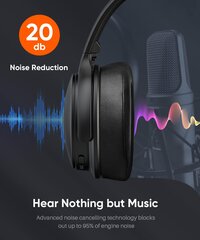 Наушники с шумоподавлением Bluetooth 5.0, Wireless Over-Eare наушники, Hi-Fi Stereo Deep Bas цена и информация | Наушники | pigu.lt