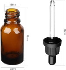 Buteliukai su pipetėmis stikliniai, 6 x 20 ml kaina ir informacija | Kosmetinės, veidrodėliai | pigu.lt