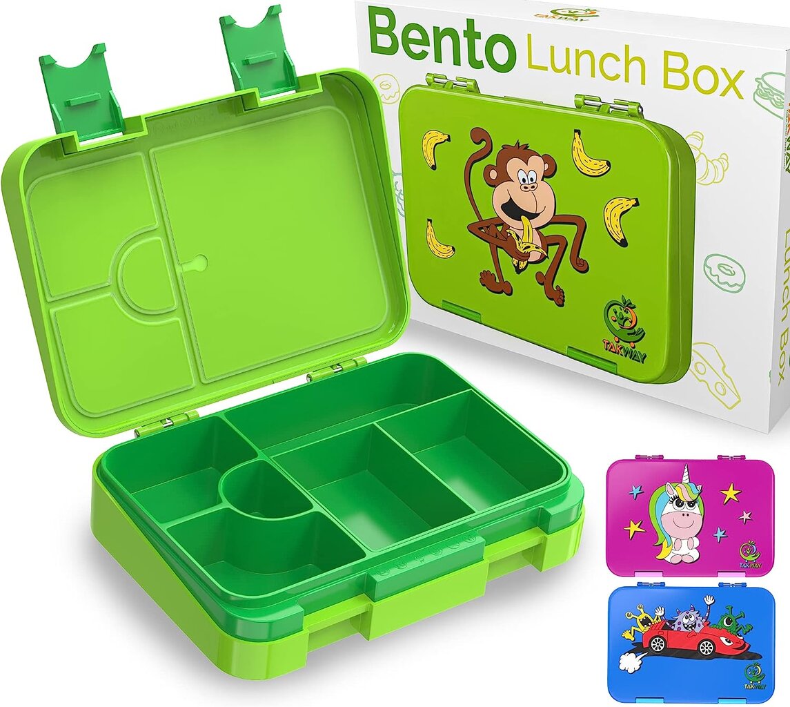 Bento Box užkandžių dėžutė, žalia цена и информация | Maisto saugojimo  indai | pigu.lt