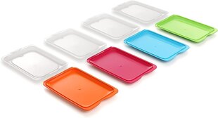 Татай, набор со 4 резкой коробкой свежих, бесплатно BPA, многоразовый, стекабельный, посудомоечная машина и MWO, случайные цвета. Измерения 17 см х 3,2 см х 25,2 см цена и информация | Посуда для хранения еды | pigu.lt