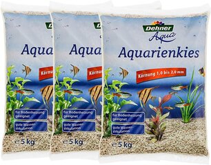 Akvariumo žvyras Dehner Aqua, grūdų dydis 1 - 2 mm, 3 x 5 kg kaina ir informacija | Akvariumai ir jų įranga | pigu.lt