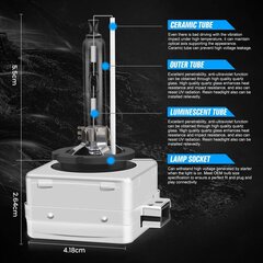 D1S Xenon Brenner - Aolead Hid Xenon Furlight Lamp 12 В 35 Вт, 5000 тыс. (2 лампы) цена и информация | Автомобильные лампочки | pigu.lt