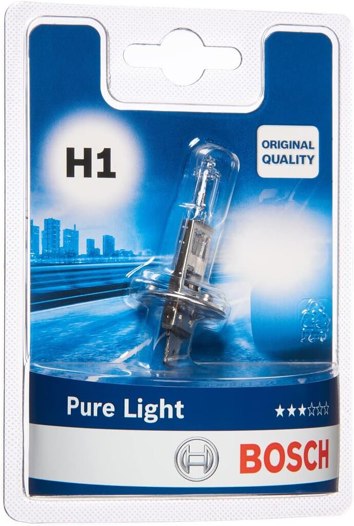 Automobilio lemputė Bosch H1 Pure Light Lamp, 12 V 55 W P14.5S kaina ir informacija | Automobilių lemputės | pigu.lt