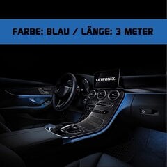 Letronix El Wire Light Strip Strip Abto Olight Auto 12 В синий 3 -метры (4,66 €/м) (синий - 3 метра) цена и информация | Автомобильные лампочки | pigu.lt