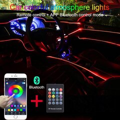 Skirtukai Automobilių aplinkos šviesa RGB nuotolinio valdymo pultas + programos valdymas dekoratyvinė lemputė „pasidaryk pats“ kaina ir informacija | Automobilių lemputės | pigu.lt