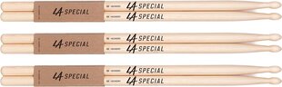 LA Specials Drumsticks | Барабаны палки | 5B Hickory Grumsticks, овальная деревянная головка, три пары цена и информация | Принадлежности для музыкальных инструментов | pigu.lt