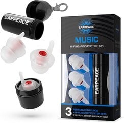 Daugkartinio naudojimo kištukai Earpeace Earplug Music Standard kaina ir informacija | Mušamieji instrumentai | pigu.lt