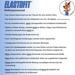 Elastofit Refillpack Pannenset Tire Замена бутылки для всех автомобилей/внедорожников и т. Д. 10 лет прочной (700 мл) цена и информация | Автохимия | pigu.lt