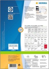 Herma 4254 Address Sticker DIN A4 (38,1 x 21,2 мм, 100 листов, бумага, матовая) самостоятельно, печатная, постоянная универсальные этикетки, 6500 клейких этикетков, белые цена и информация | Канцелярские товары | pigu.lt