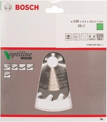 Pjūklo diskas Bosch Professional, 140 x 20 x 2,4 mm kaina ir informacija | Sodo technikos dalys | pigu.lt