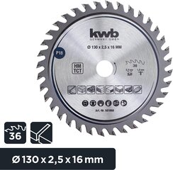 KWB Circuit Sow Blade 130 x 16 мм мм, очень тонкий разрез, лезвие пилы, подходящее для рабочих столов, дерева и панелей с покрытием цена и информация | Запчасти для садовой техники | pigu.lt