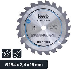 KWB Circuit Sow Blade 140 x 12,75 мм мм, быстрое разреза цена и информация | Запчасти для садовой техники | pigu.lt