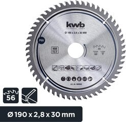 KWB Circuit Sow Blade 190 x 30 мм мм, очень тонкий разрез, лезвие, подходящее для рабочих столов, дерева и панелей с покрытием цена и информация | Запчасти для садовой техники | pigu.lt