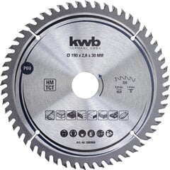 KWB Circuit Sow Blade 190 x 30 мм мм, очень тонкий разрез, лезвие, подходящее для рабочих столов, дерева и панелей с покрытием цена и информация | Запчасти для садовой техники | pigu.lt