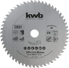 KWB Circuit Sow Blade 315 x 30 мм мм, сделанная в Германии, Gross более быстрое разреза цена и информация | Запчасти для садовой техники | pigu.lt