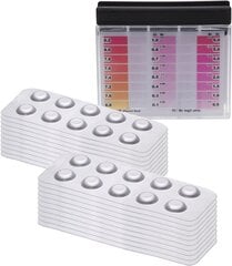 POWERHAUS24 Premium greitasis testeris su 200 testo tablečių chloro ir pH kaina ir informacija | Baseinų priežiūros priemonės | pigu.lt