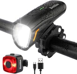 Дейлин модернизированный светодиодный велосипедный ламп, до 100 велосипедных ламп Lux, одобренное USB -зарядное велосипедное освещение, водонепроницаемое велосипедное световое велосипед цена и информация | Велосипедные фонари, отражатели | pigu.lt
