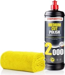 Детализация Menerna Politur Set: Menzerna 2000 Средний разрез - 1L лак + ткань из микрофибры 550GSM, 40x40см цена и информация | Автохимия | pigu.lt