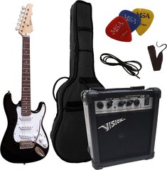 Детский электрогитар - 3/4 размер - E гитара Junior Black - Set - усилитель 20 Вт - 3xplectrons - Bag - Band цена и информация | Развивающие игрушки | pigu.lt