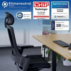 Biuro kėdė Ergotopia® Nextback, juoda kaina ir informacija | Biuro kėdės | pigu.lt