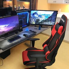 Žaidimų kėdė Homall Gaming, raudona/juoda kaina ir informacija | Biuro kėdės | pigu.lt