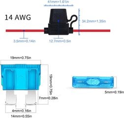 Saugiklių rinkinys ATC/ATO 14AWG, 100 vnt. kaina ir informacija | Auto reikmenys | pigu.lt