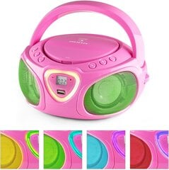 Auna Roadie - CD Player Bluetooth, Ghetto Blaster Portable, Boombox, светодиодное освещение, USB, MP3, FM Radiotuner, 2 x 1,5 Вт. цена и информация | Радиоприемники и будильники | pigu.lt
