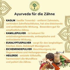 Установите 2 X Ayurveda 3 фазы зубной пасты | Зубная паста зеленый фторид Valie -100 мл с 17 травами, корнями, цветами, высокоэффективными маслами, морской солью и заживлением земли. Известно в магазине здоровой пищи! (2) цена и информация | Зубные щетки, пасты | pigu.lt